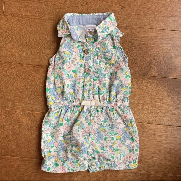 3/$10 CARTERS Baby girl floral romper nb - Picture 1 of 3